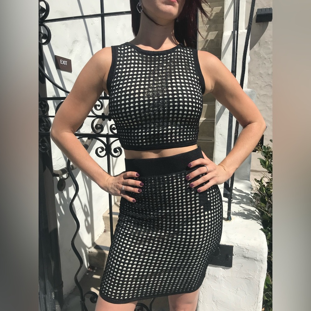 New Black and White Women's Two Piece Set.